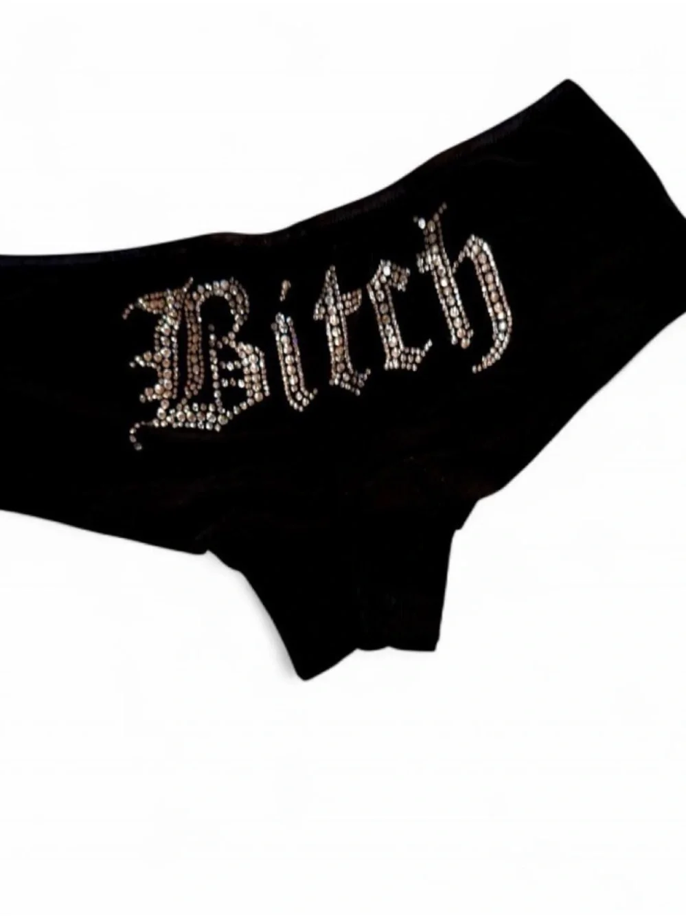 Black Rhinestone Hipster Briefs Sz M
